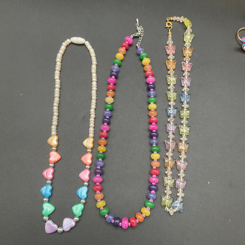 Vibrant Kid Core Jewelry Lot 20pc Rainbow Clown Gumball Machine Butterfly Heart