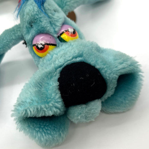 Vintage Foofur Plush Blue Dog Hanna-Barbera 1986 Stuffed Toy 20 Inch Floppy