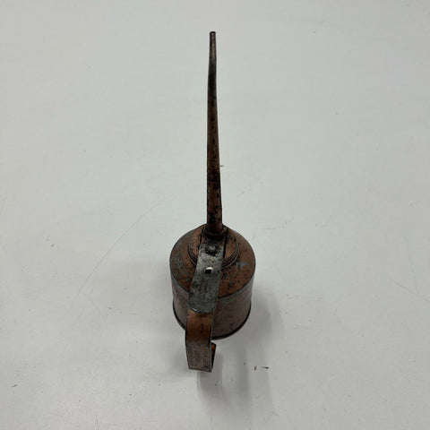 Vintage GOLDENROD Metal Pump Oil Can Thumb Oiler USA Made Rustic Industrial