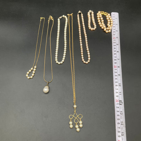 Avon Monet Faux Pearl Jewelry Lot 7pc Vintage to Modern Necklaces Bracelets