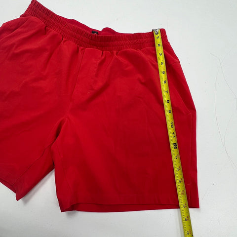 Lululemon Red Athletic Lined Back Zip Pocket Shorts Men's XL