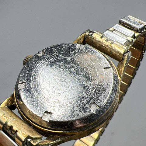Vintage Clinton Gold Filled Band Automatic Watch Ticking