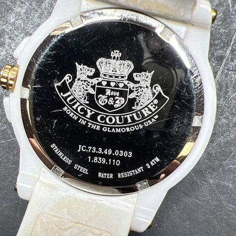 Juicy Couture White Analog Date Wristwatch New Battery