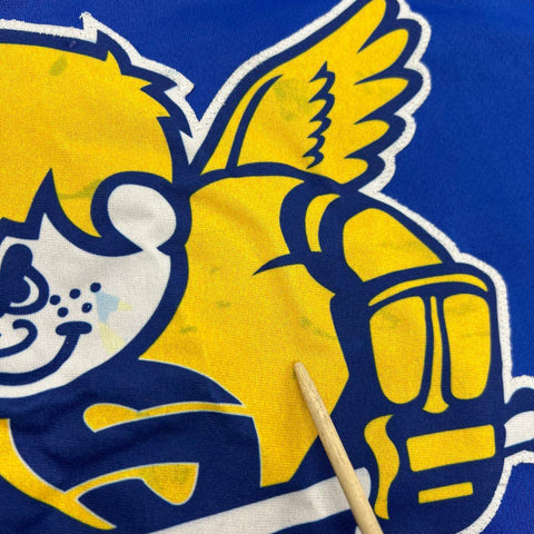 Minnesota Fighting Saints WHA Throwback Hockey Jersey Men's Blue MARK 24 Size XL