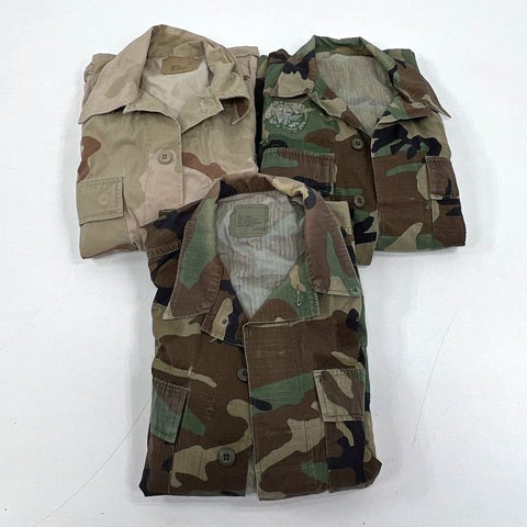 Vintage 80s 90s US Military Lot 3 Camo BDU DCU Field Jacket Shirt Men's S M