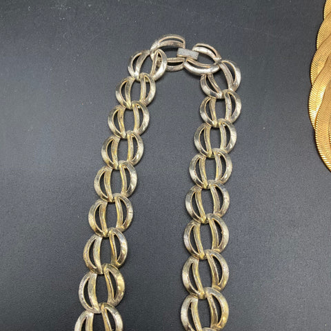 Vintage Avon Gold Silver Tone Jewelry Set 7pc Necklaces Bracelet Rhinestone