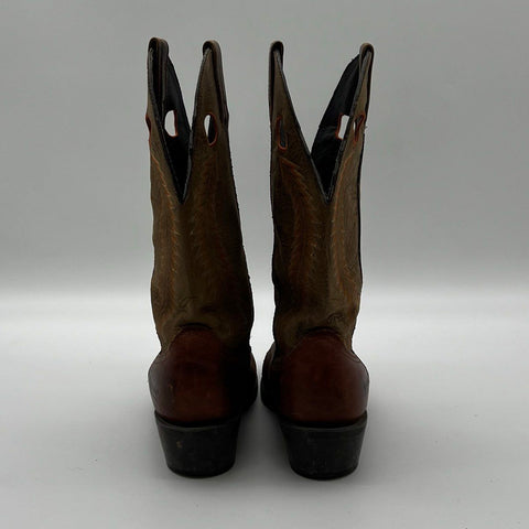 Laredo Men's Two-Tone Brown Leather Western Cowboy Boots Size 9.5 D
