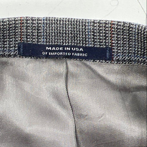 Hart Schaffner Marx Men's Gray Plaid Sport Coat Blazer Two Button Sz 46R