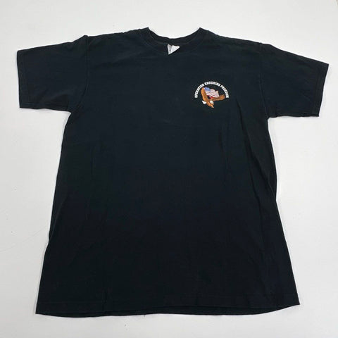 Anvil Vintage Y2K Operation Enduring Freedom Signed T-Shirt Black Graphic Map L