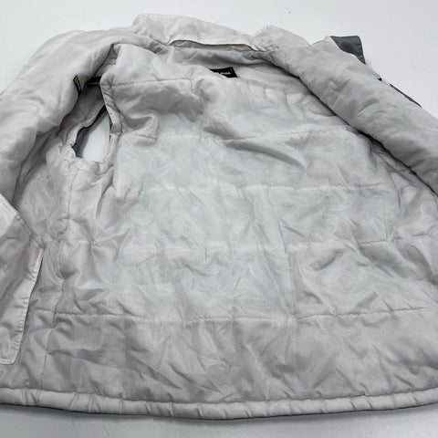 Vintage 90s Guess Men's Gray Quilted Puffer Vest Mock Neck Snap Front Size L