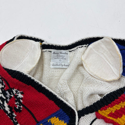 Vintage 90s Marisa Christina Classics Women's Circus Animal Cardigan Sz S