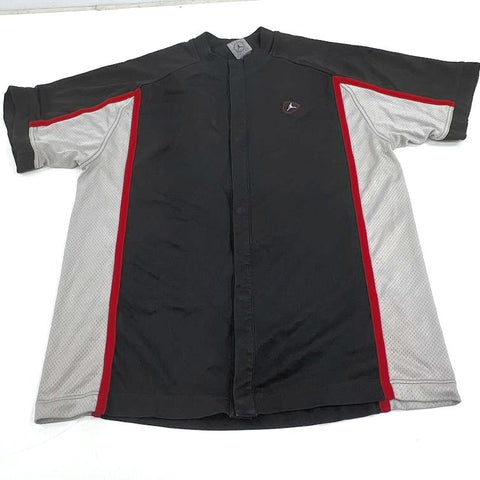 Vintage Y2K Jordan Performance Brand Full Zip Shirt Black Red Men's Size XXL