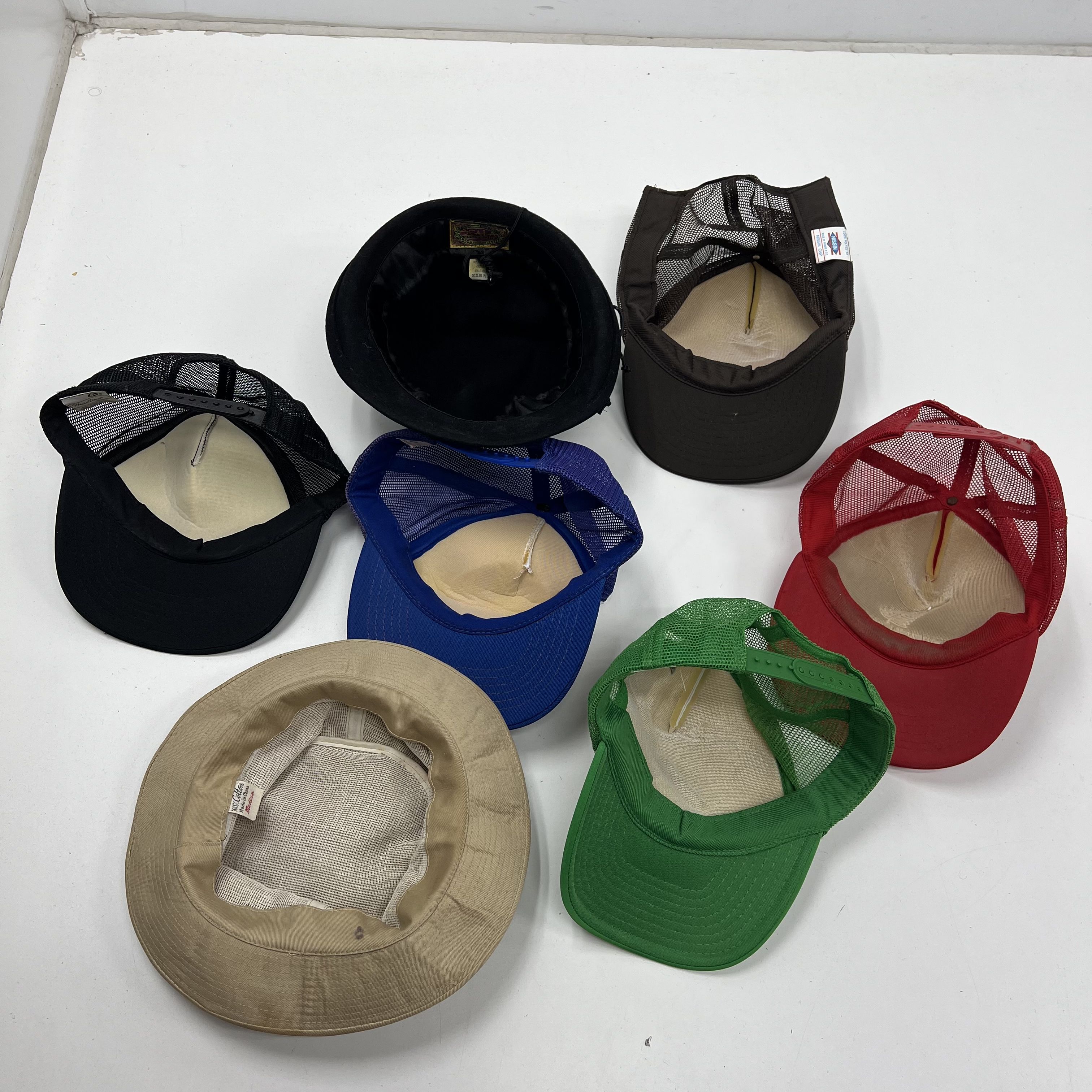 Vintage Lot of 7 Trucker Hats Snapback John Deere I-70 Series Bucket Hat