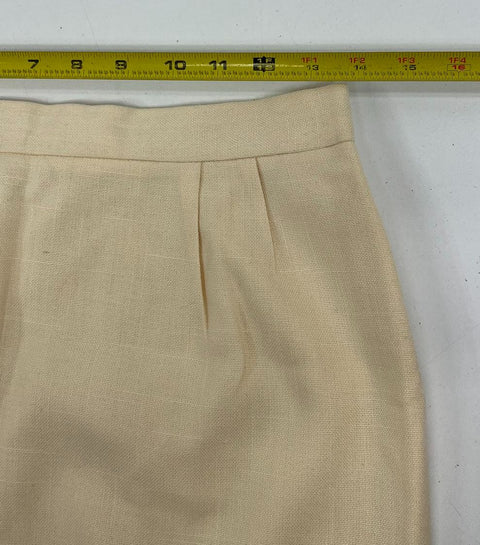 Sweet Suit Cream Vintage 90s Double Breasted Skirt Suit Set Women's 10 Petite