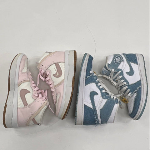 Lot of 2 Nike Air Jordan 1 High & Dunk High Up Sneakers Womens Size 7.5
