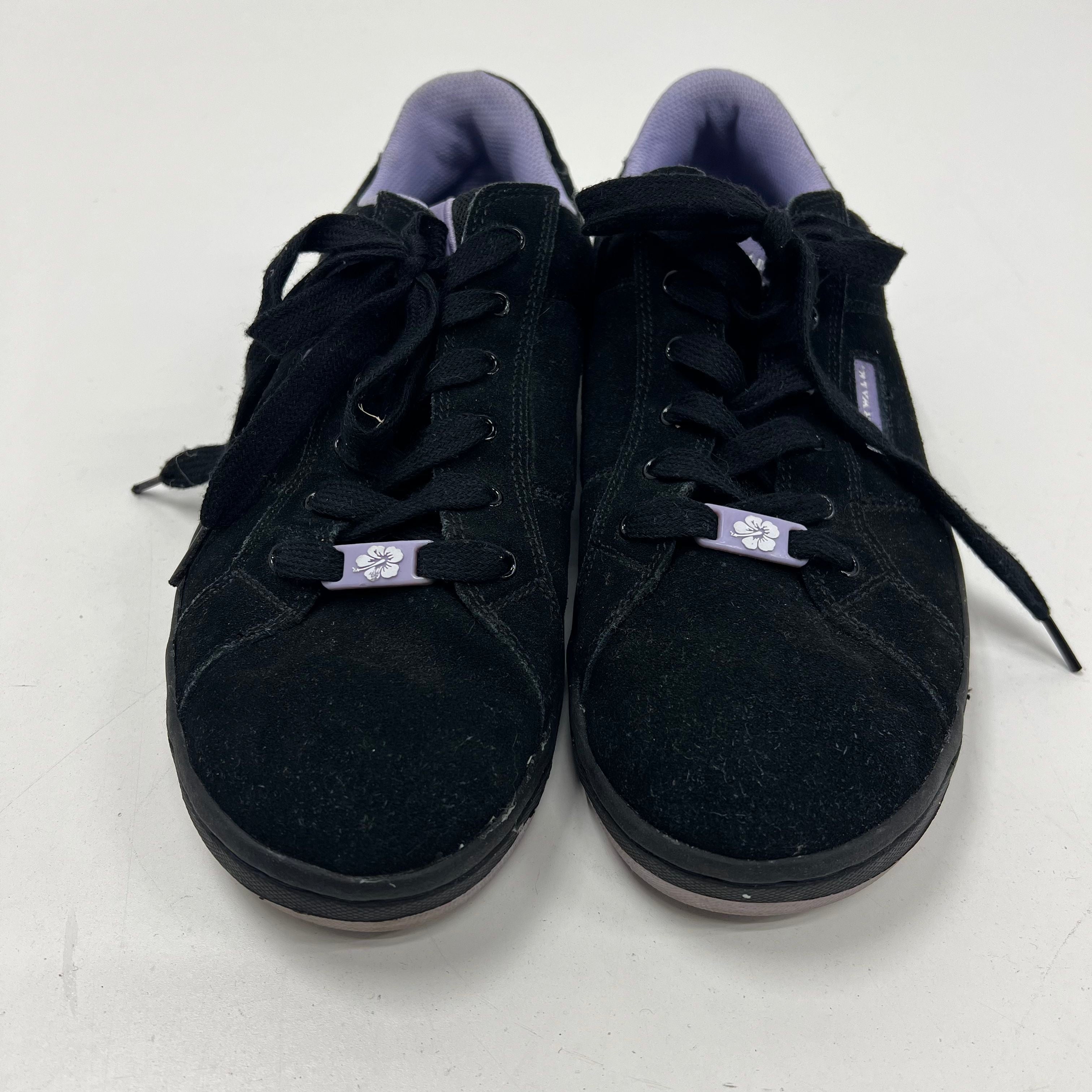 Y2K Vintage Airwalk Black Suede Skater Shoes Lavender Accents Mens Size 11