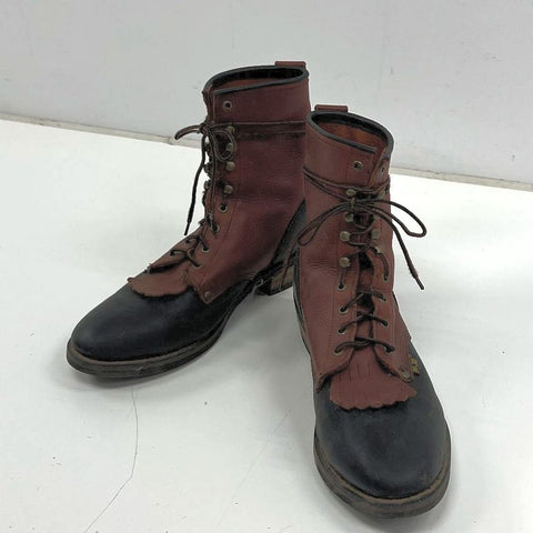 Vintage Ad Tec 1779 Packer Kiltie Work Boots Brown Black Leather Size 13 M