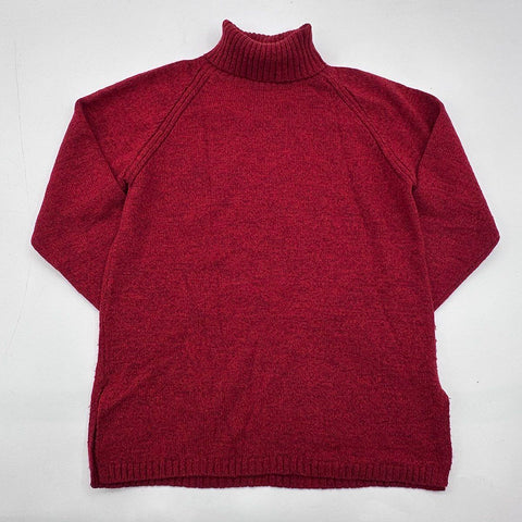 Giochi Di Luce Men's Red Merino Wool Blend Turtleneck Sweater Made in Italy