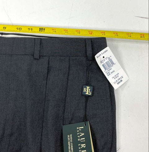 NWT Lauren Ralph Lauren Men's Gray Pleated Cuffed Dress Pants Slacks 35x32