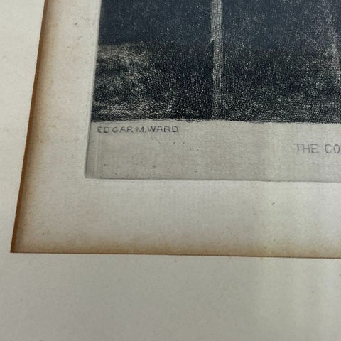 Antique C.H. Waters Pencil Signed Etching "The Coppersmith" After E.M. Ward
