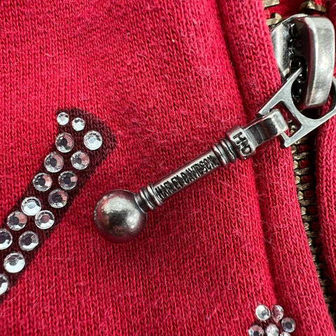 Vintage Y2K Harley-Davidson Rhinestone Script Logo Full Zip Hoodie Sz 2W