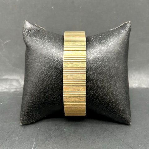 Vintage 90s Helbros Quartz Watch Gold Tone Day Date Speidel Band