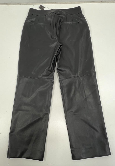 Banana Republic Lot 2 Black Taupe Vegan Leather Straight Pants Womens 10 NWT