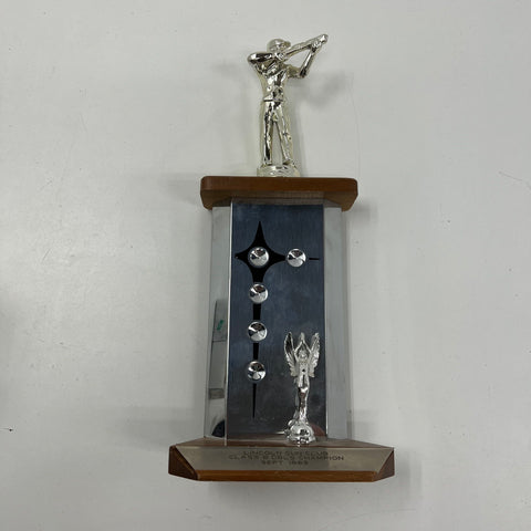 Vintage Trophy Lot 1963 Gun Club 1980s Softball Baseball MCM Marble Base