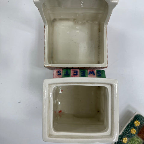 1995 Fitz and Floyd Omnibus Village House Lot Jars Shakers Grocery Sweets Bank