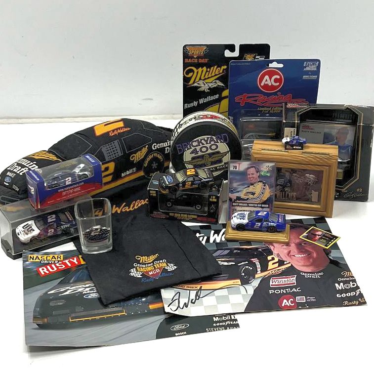 Vintage Collectible Assorted NASCAR Rusty Wallace Racing Memorabilia Lot