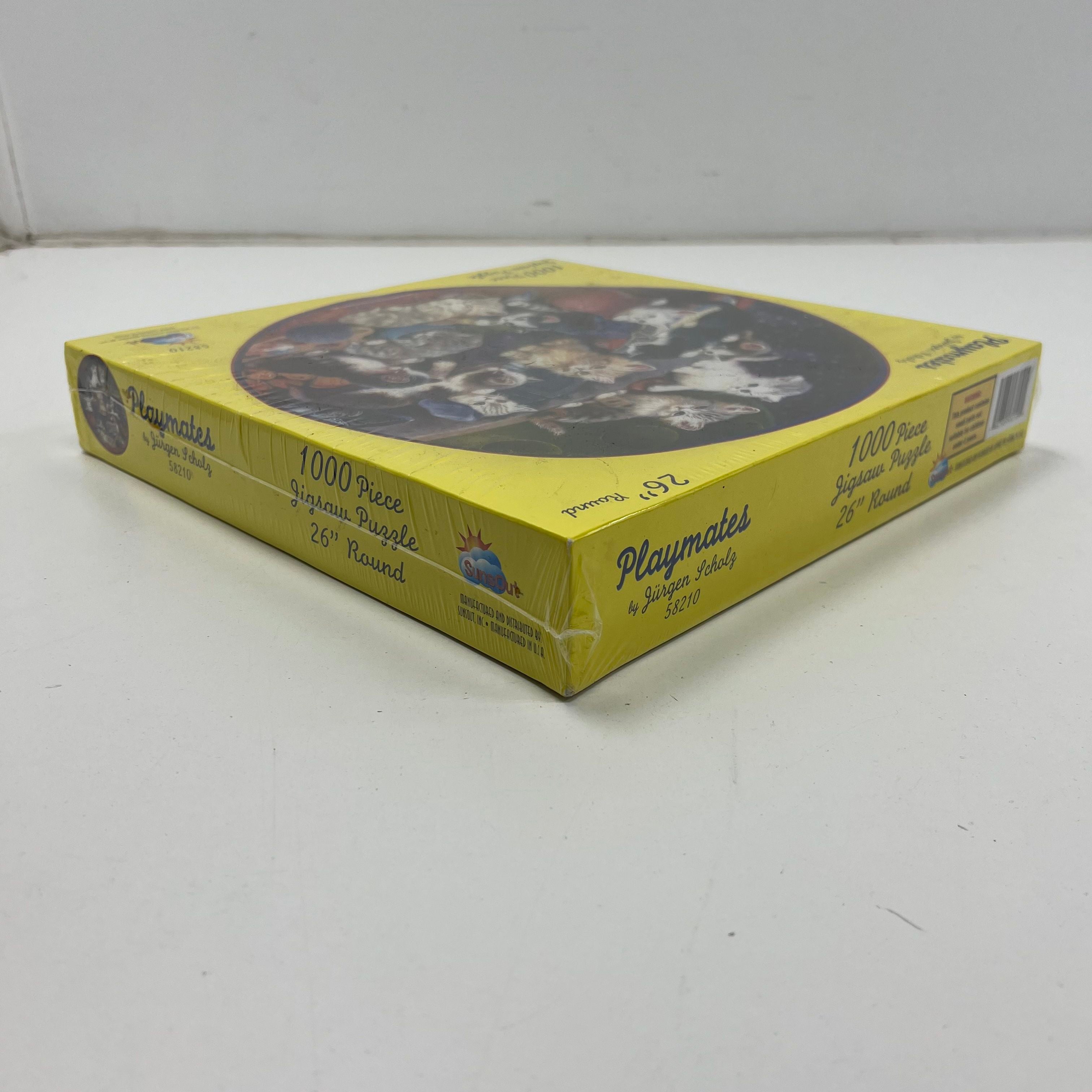 SunsOut Playmates by Jürgen Scholz 1000 Piece Round Puzzle 26" #58210 New Sealed