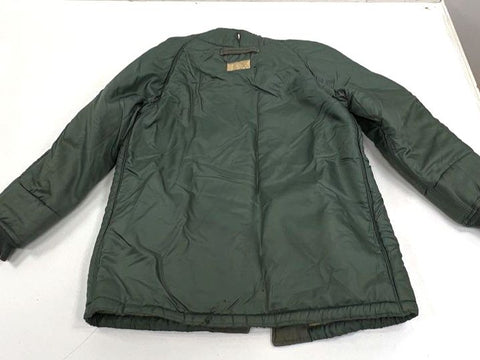 Vintage Military Green Sherpa Lined Quilted Bomber Jacket Liner Men's Small
