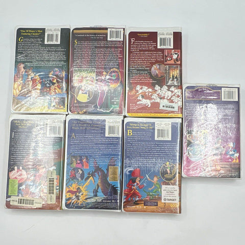 Disney VHS Movie Lot 7 Tapes Sealed Masterpiece Collection Clamshell Vintage