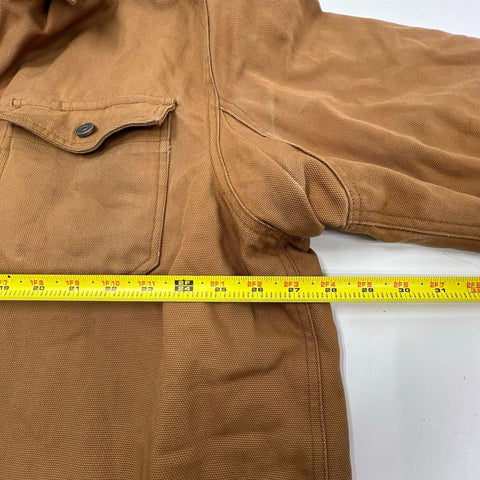 Duluth Trading Co Men's Fleece Lined Canvas Shirt Jac Jacket Brown 2XL