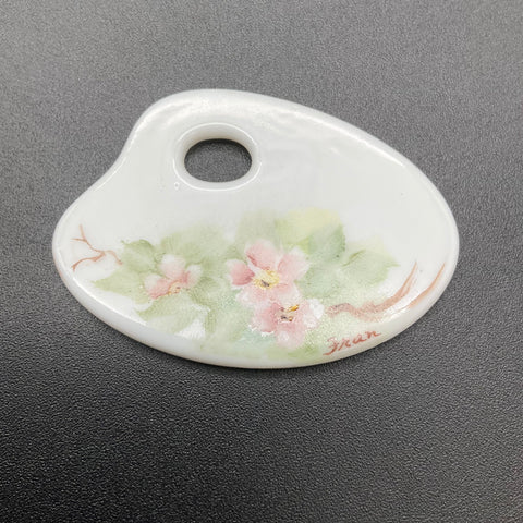 Vintage Hand Painted Porcelain Jewelry Lot 3pc Key Brooch Stick Pin Palette