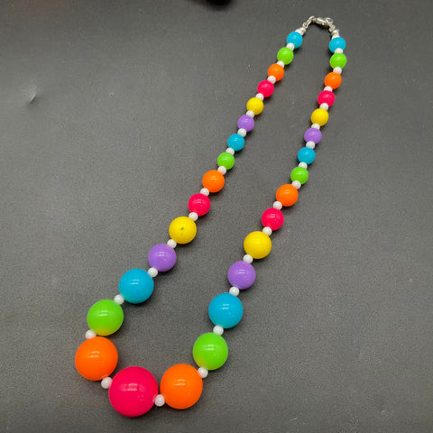 Costume Jewelry Lot of 4 Colorful Statement Beaded Necklaces Enamel Acrylic