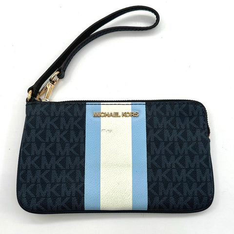 Michael Kors Wristlet Pouch Purse Black Signature Canvas Lot of 2