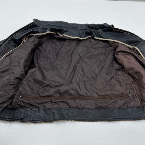 Carroll Original Wear Men's Black Leather Logan Coach Trailers Jacket Sz XL