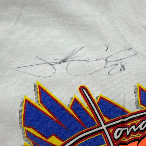 Lot of 2 Jonathan Cornell #28 Signed Racing T-Shirts Youth Sz L Sedalia MO