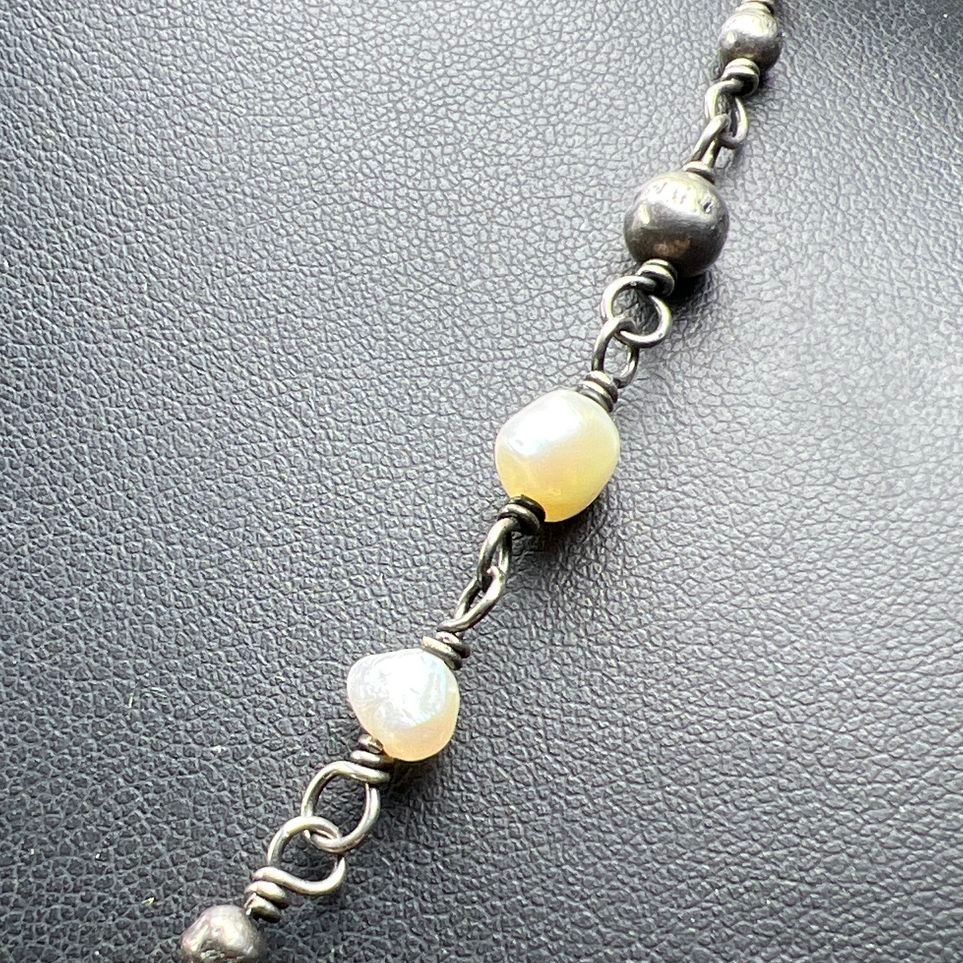 Silpada Sterling Silver Pearl & Clear Beaded Necklace