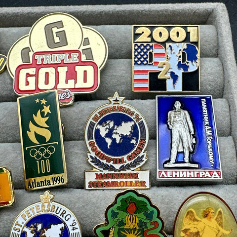 Vintage Lapel Pin Lot 37pc Hard Rock Cafe Olympics Planet Hollywood Disney 90s