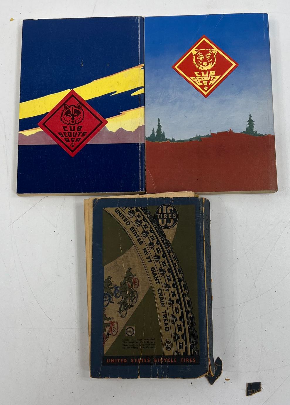 Vintage Boy Scout Handbook Lot 3pc Wolf Bear Cub Scout + 1920s Era BSA