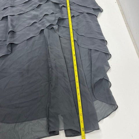 JJ's House Women's Steel Grey Lace Bodice Layered Gown Maxi Dress Size 14 NWT