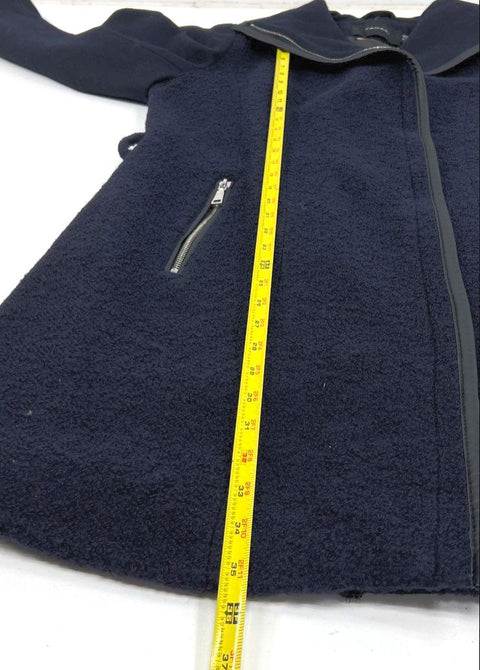 Tahari Women's Black Boucle Asymmetrical Zip Moto Coat Jacket Size XL