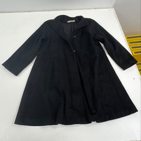 Vintage 80s Donnybrook Hockanum Wool Swing Coat Woven Shoulder Made in USA