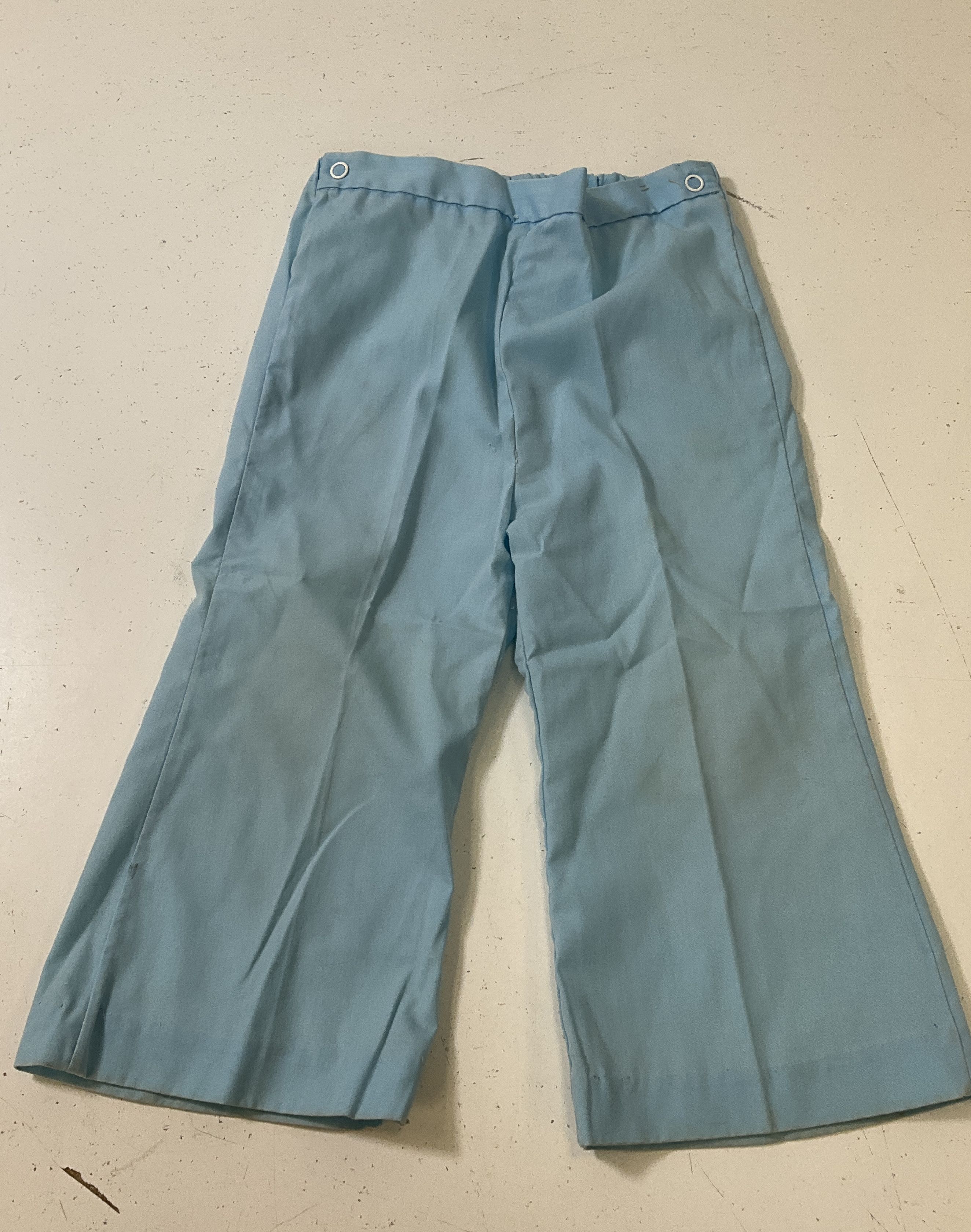 Lot of 3 Pair Vintage 1970s Blue Toddler's Bell Bottom Pants See Measurements