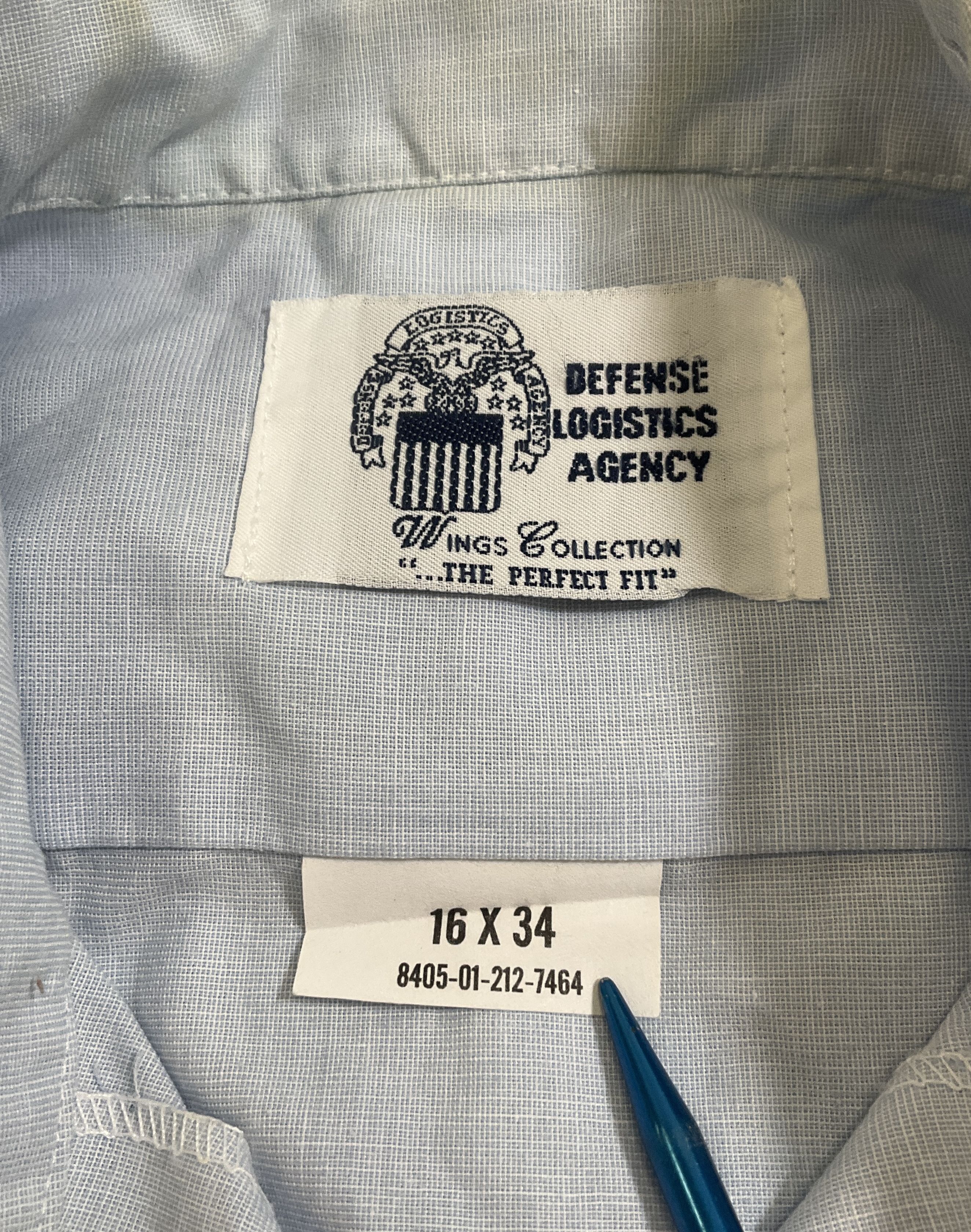 Vintage 1987 USAF Air Force Military Issue Dress Shirt Made in USA Sz 16x34
