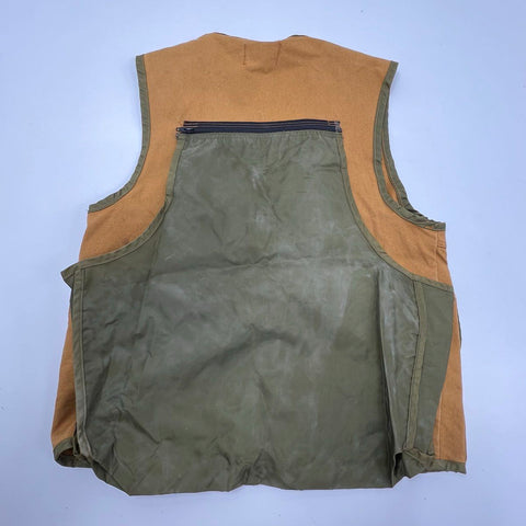 Vintage 80s SafTBak Men's Tan Canvas Upland Hunting Shooting Vest USA Sz L