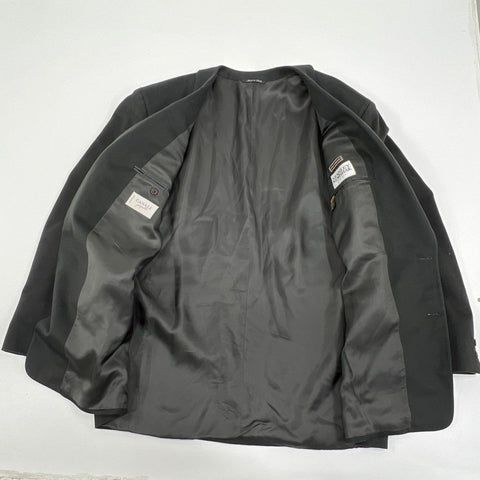 Canali for Stanley Korshak Men's Blazer Sport Coat Black Lana Cashmere Sz 48