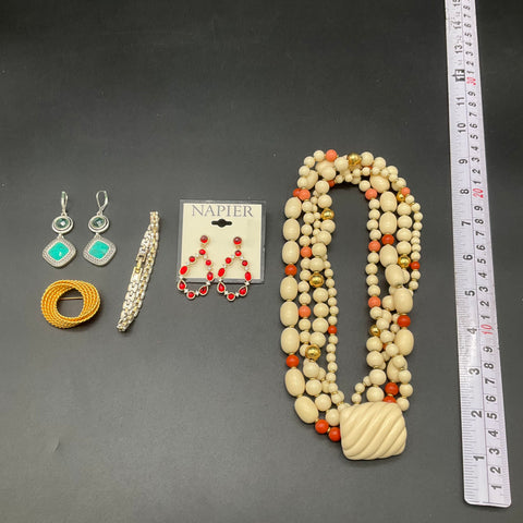 Vintage Napier Costume Jewelry Lot of 5 Necklace Bracelet Brooch Earrings